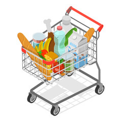 3D Isometric Flat  Illustration of Shopping Bags. Item 4 © TarikVision