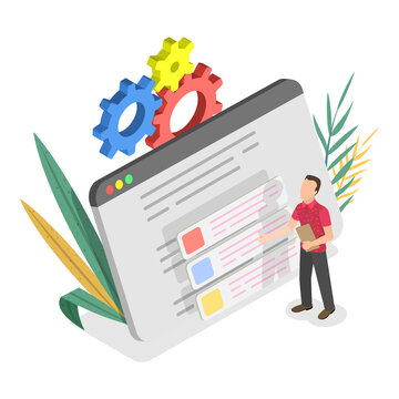 3D Isometric Flat  Illustration of Requirements Analysis. Item 1