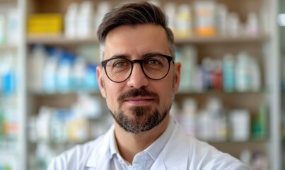 Obraz premium Pharmacist at Work: Precision in Healthcare