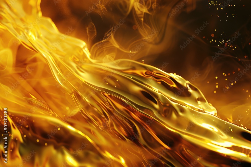Poster a close-up of a flame on a black background