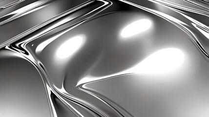 Obraz premium Shiny metallic surface with abstract shapes and light reflections. Ideal for backgrounds, technology concepts, and modern design projects. Luxurious aesthetic.