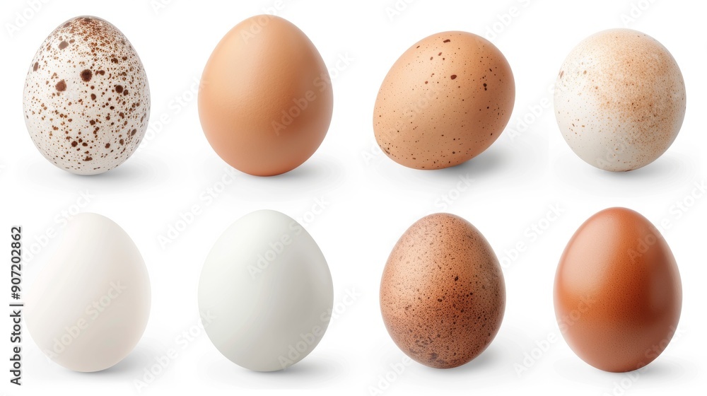 Poster a collection of eggs with different colors and patterns