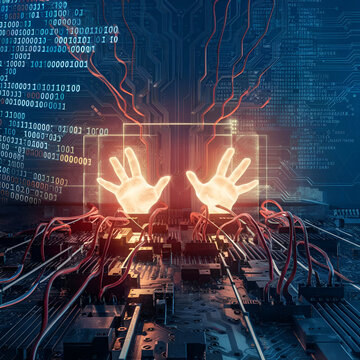 Digital transformation concept. System engineering. Binary code. Programming.