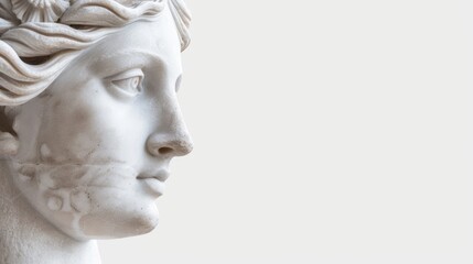 A statue of a woman with a flower crown on her head
