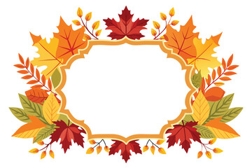 Fototapeta premium Autumn Leaves Frame with Blank Center
