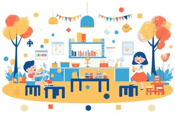 Naklejka premium back to school illustration