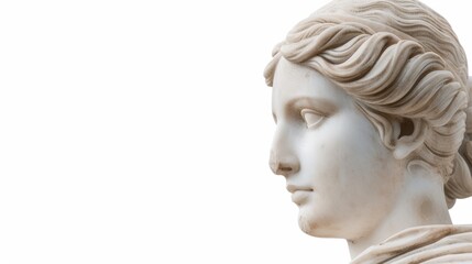 Obraz premium A statue of a woman with long hair and a nose