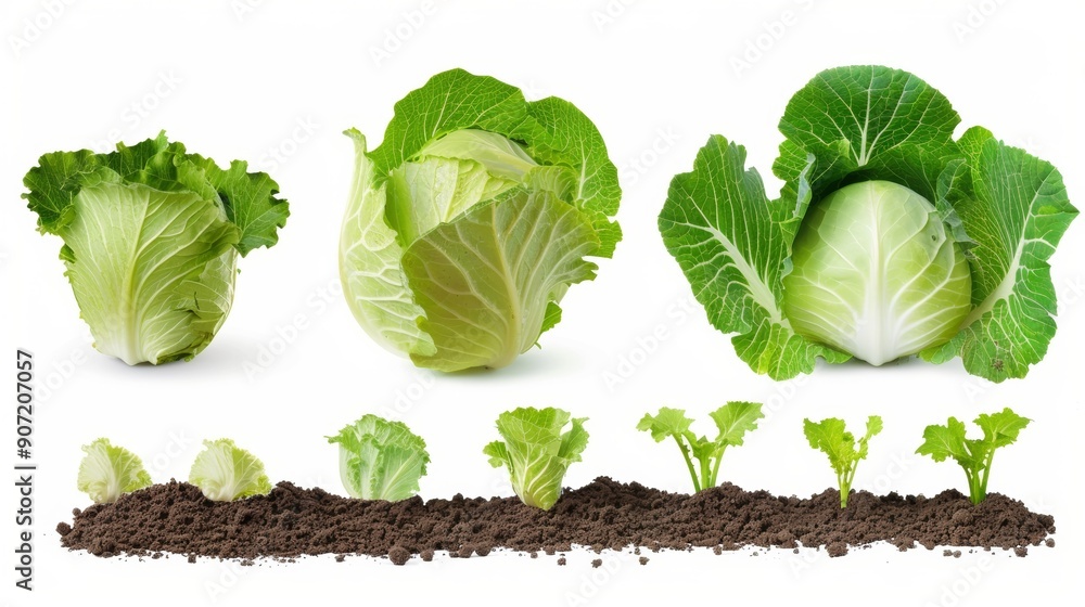 Poster three different types of lettuce are shown in a row