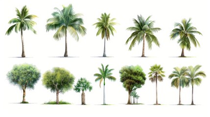 Fototapeta premium A collection of trees with different shapes and sizes