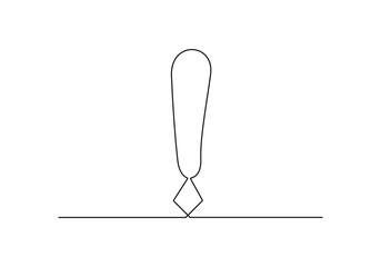 Continuous one line drawing of Exclamation mark vector illustration