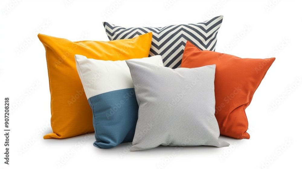 Poster A collection of pillows with different colors and patterns