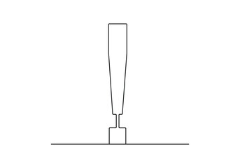 Continuous one line drawing of Exclamation mark vector illustration