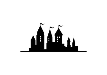 old house castle icon illustration design template logo vector icon