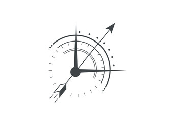 compass icon direction indicator illustration design template logo icon vector © IIN