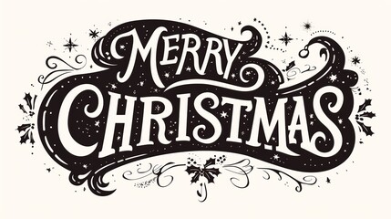 Obraz premium Merry Christmas lettering. Merry Christmas and Happy New Year concept. Selective focus background and copy space