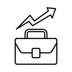 briefcase with upward trend line