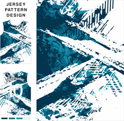 Abstract grunge concept vector jersey pattern template for printing or sublimation sports uniforms football volleyball basketball e-sports cycling and fishing Free Vector.
