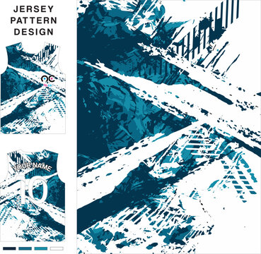 Abstract grunge concept vector jersey pattern template for printing or sublimation sports uniforms football volleyball basketball e-sports cycling and fishing Free Vector.