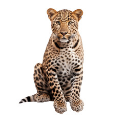 Obraz premium Leopard Cub Sitting On A Tree Branch