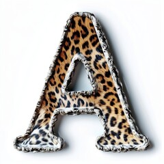 Leopard Print Letter A Decorative Textile Design