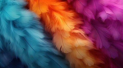 Abstract Feather Pattern in Vibrant Hues