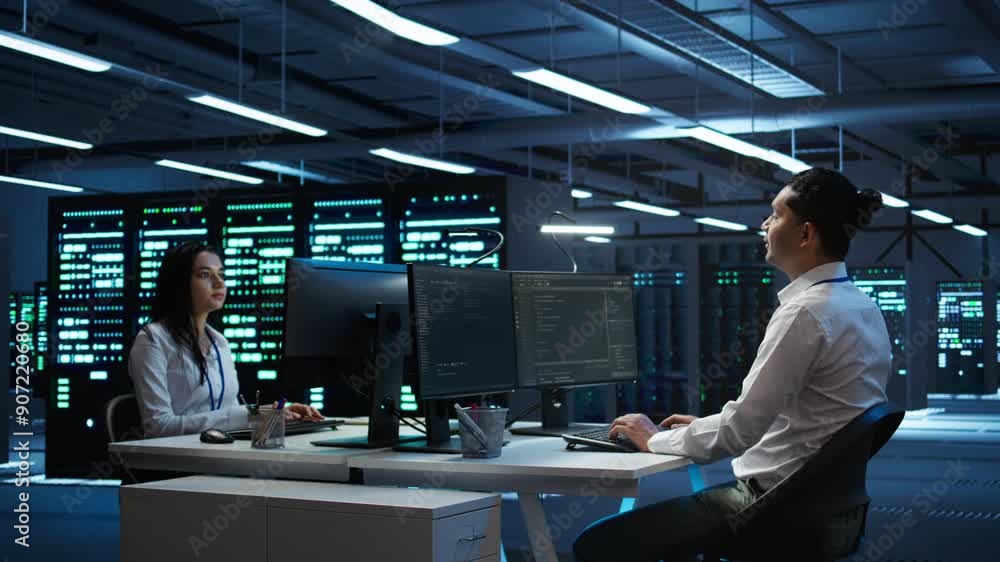 Poster developer and coworker overseeing data center, making improvements and updates to ensure system can 