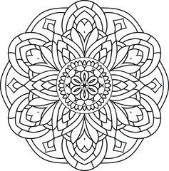 Coloring book page mandala for Child and Adults, Circular pattern of mandala for Henna,
Decorative ornament 