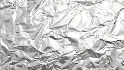 Silver Foil Texture Background with Shiny Metallic Surface and Wrinkled Pattern.