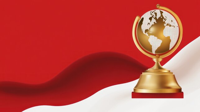 Global Impact Awards Certificate with Globe Icon - Sophisticated Red and White Design