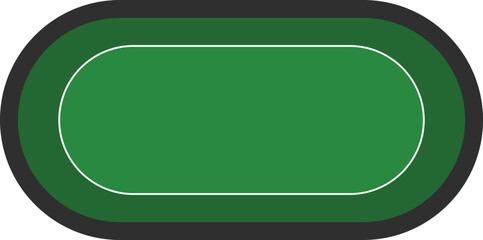 Green poker table icon. Poker or blackjack playing field sign. Poker table with green cloth symbol. flat style.
