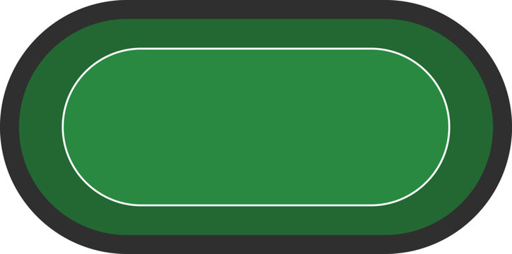 Green poker table icon. Poker or blackjack playing field sign. Poker table with green cloth symbol. flat style.