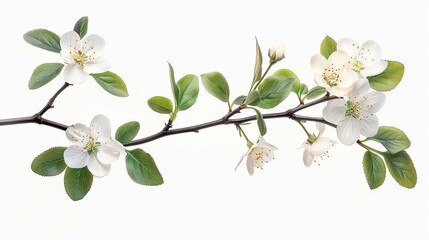 Obraz premium Delicate White Blossoms on a Branch