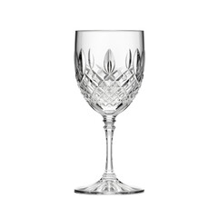 Elegant Crystal Wine Glass With Intricate Cut Patterns Isolated On Transparent Background