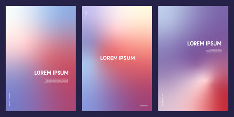 Fototapeta premium Minimalist gradient backgrounds blending pastel red and purple hues on blank space for text and decoration