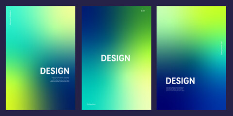 Fototapeta premium Vibrant gradient background set in yellow, green, blues hues and copy space for posters, banners, covers and placards design