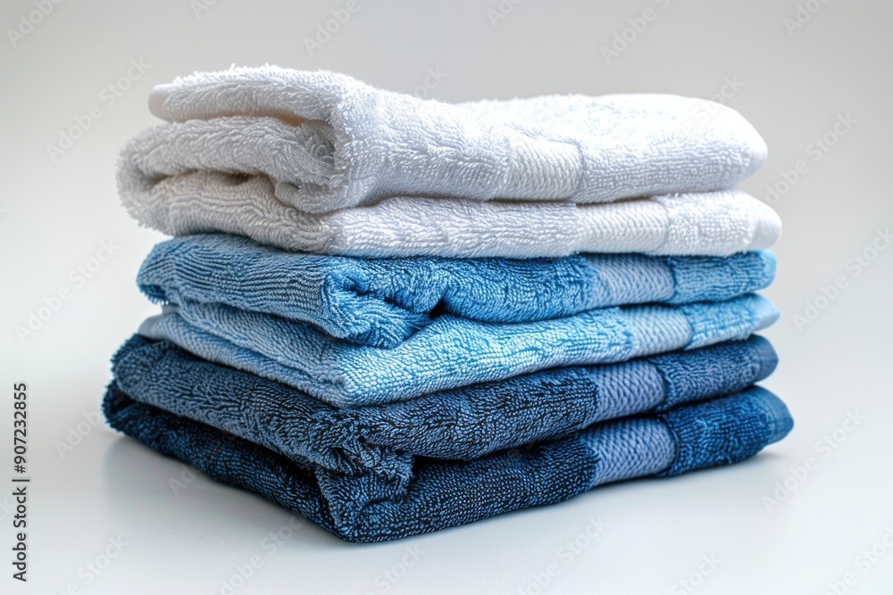 Poster a pile of folded towels stacked on top of each other