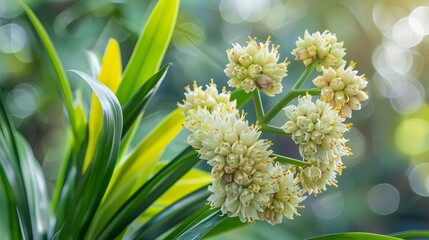 Fragrant Screwpine flower (Pandanus fascicularis, Pandanus odorifer, Pandanus tectorius) with nature background