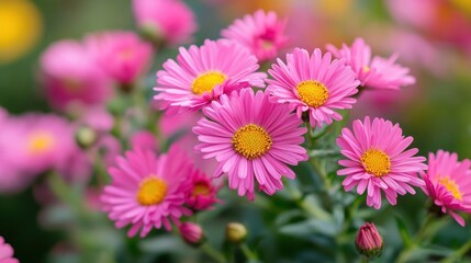 Obraz premium Pink Flowers Blooming in the Garden