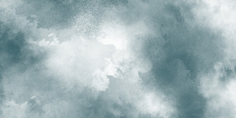 Blue color dust particles explosion cloud on white background minimal design and artistic watercolor splashes background. Wallpaper Created Using Artificial Intelligence