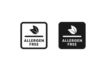 New Allergen free label or Allergen free sign vector isolated. Allergen free label vector for product packaging design element. Allergen free label for packaging design element.