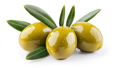 Green Olives with Leaves