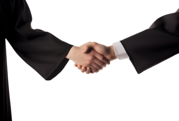 Handshake Between Two People In Formal Attire On Transparent Background.