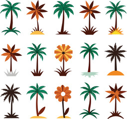 set of palm trees