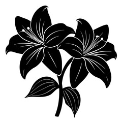 Amaryllis vector illustration, red lily flower vector art, Amaryllis silhouette, flowers vector icon, eps, red lily flowers, plant Amaryllis