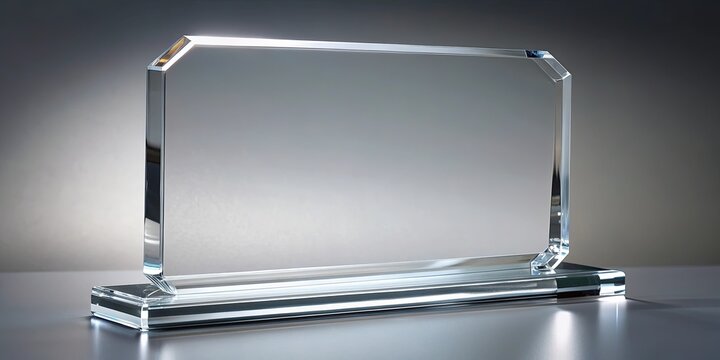 Clear acrylic crystal award plaque with a design, perfect for customization and recognition ceremonies, customizable, blank