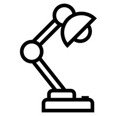 Isolated Desk Lamp Outline Icon