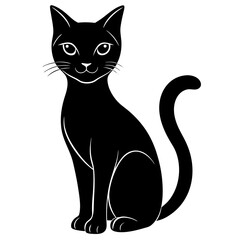 black cat silhouette, cat vector illustration, pet vector art, cats silhouette, black cat vector icon, eps, cartoon black cat