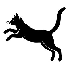 black cat silhouette, cat vector illustration, pet vector art, cats silhouette, black cat vector icon, eps, cartoon black cat
