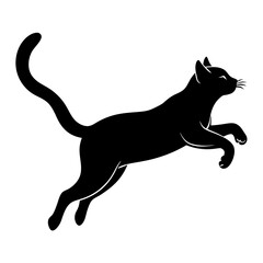 black cat silhouette, cat vector illustration, pet vector art, cats silhouette, black cat vector icon, eps, cartoon black cat