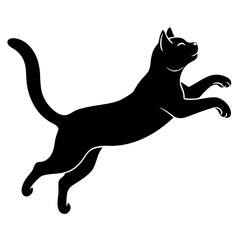 black cat silhouette, cat vector illustration, pet vector art, cats silhouette, black cat vector icon, eps, cartoon black cat